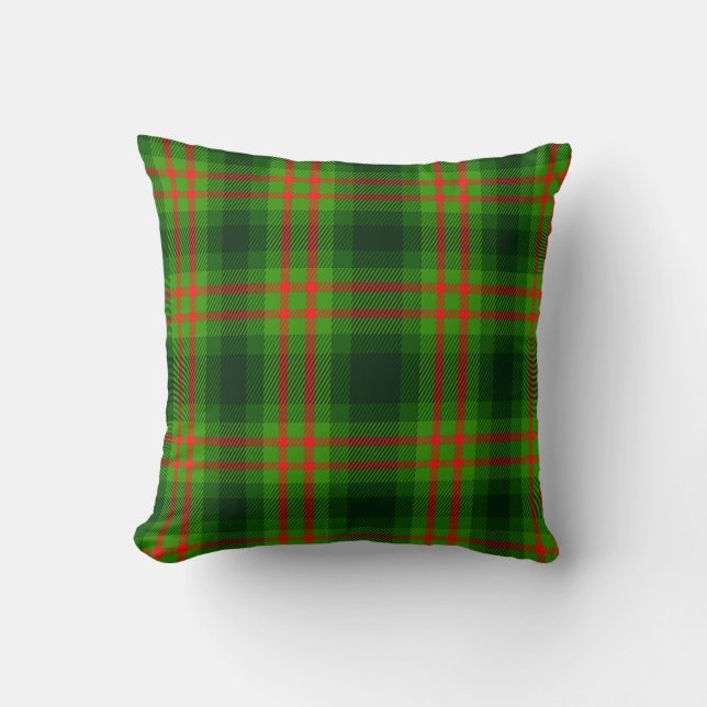 Rot Grün Kariertes Weihnachts-Tartan Muster Nahtlo Kissen (Vorderseite)