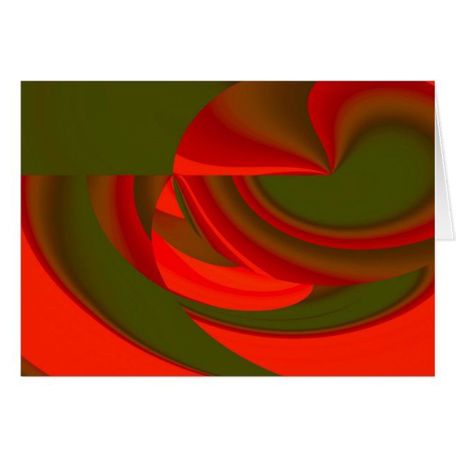 Rot & Grün Kubist Abstrakt (Vorderseite (Horizontal))