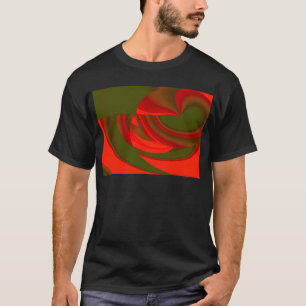Rot & Grün Kubist Abstrakt T-Shirt