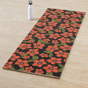 Rot grün lila floral Wasserfarbe Yogamatte