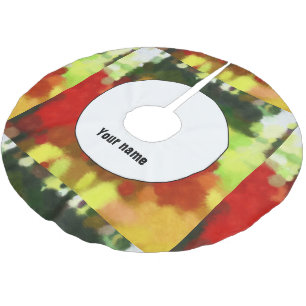 Rot-Grün-Malerei Polyester Weihnachtsbaumdecke