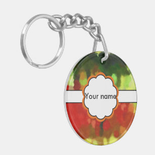 Rot-Grün-Malerei Schlüsselanhänger