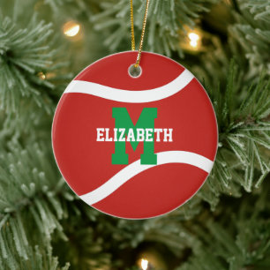 Rot grün oder JEDE Farbe Mädchen Jungs Tennis Keramik Ornament