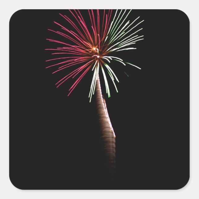 Rot-Grün-Palm-Aufkleber Quadratischer Aufkleber (Vorderseite)