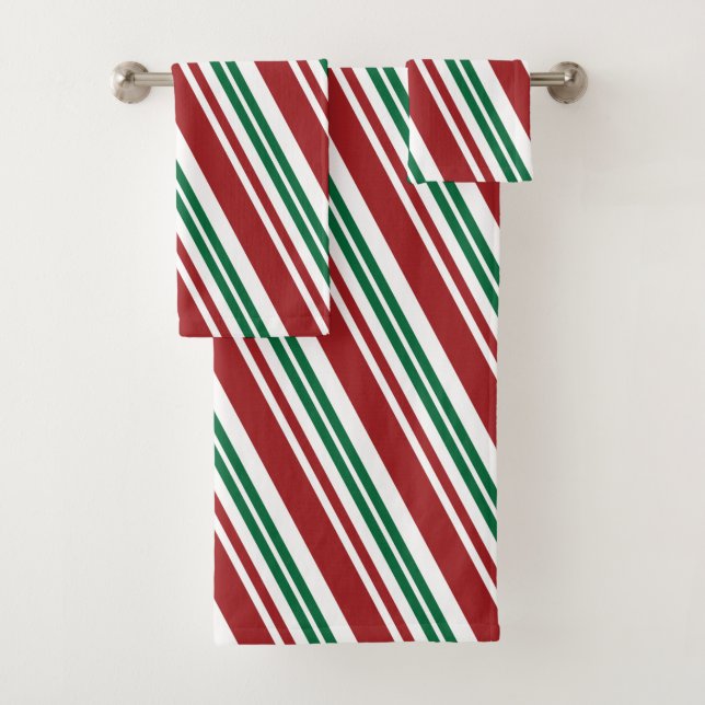 Rot-Grün-Peppermint Badhandtuch Set (Insitu)
