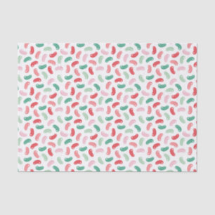 Rot, Grün, Pfirsich, rosa Jellybohnendesign Seidenpapier