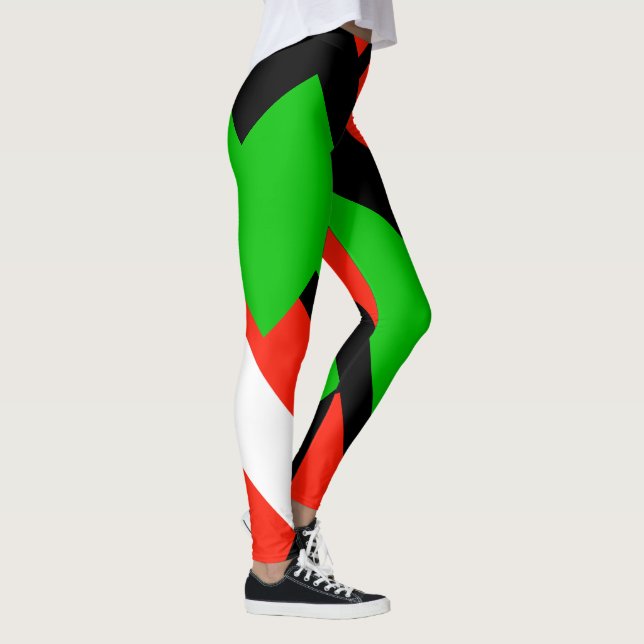 Rot-Grün-Schwarz-Farbblock 4Josephine Leggings (Rechts)
