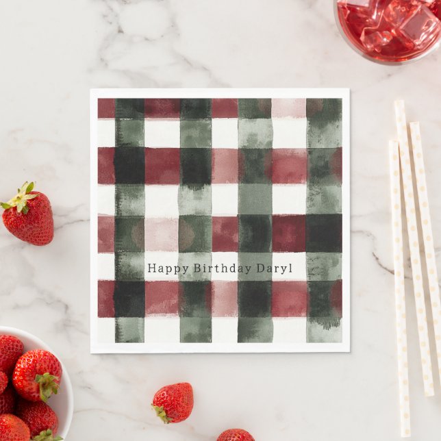 Rot Grün Streifen Geburtstag Serviette (Beispiel)