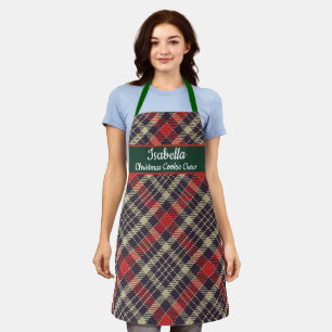 Rot Grün Tartan Karo personalisiertes Weihnachten Schürze
