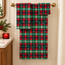 Rot Grün Tartan Karo Weihnachts-Schneeflocken