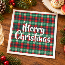 Rot Grün Tartan Karo Weihnachts-Schneeflocken