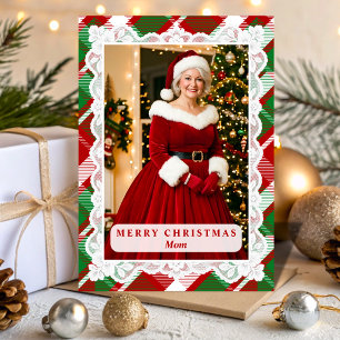 Rot Grün Tartan Spitze Weihnachten Mutter Foto