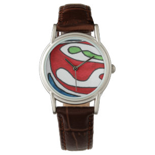Rot, grün und blau, Bio, weiß Armbanduhr