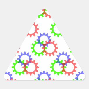 Rot, Grün und Blau Dreieckiger Aufkleber