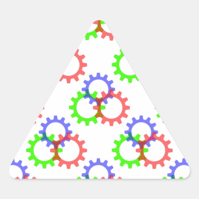 Rot, Grün und Blau Dreieckiger Aufkleber (Vorderseite)