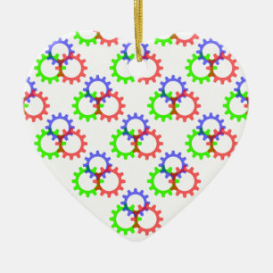 Rot, Grün und Blau Keramikornament