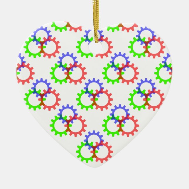 Rot, Grün und Blau Keramikornament (Vorne)