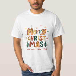Rot, Grün und Gelb Illustratives Weihnachten  T-Shirt