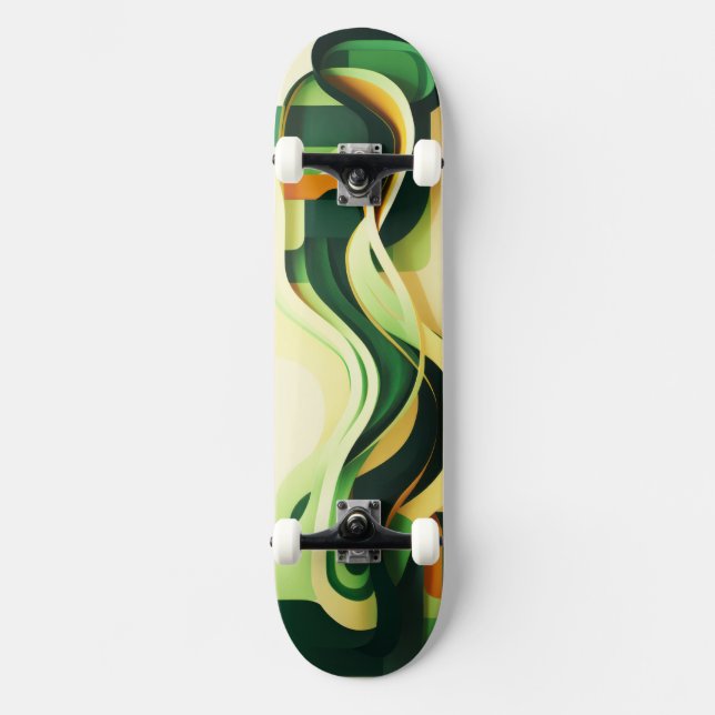 Rot, Grün und Gelb-Rundformen Skateboard (Vorderseite)