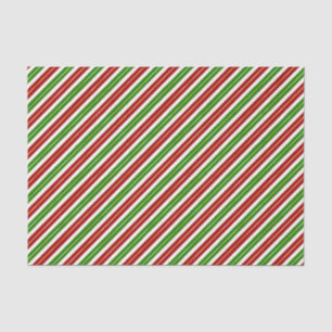 Rot, Grün und Goldene Weihnachtsstreifen Seidenpapier