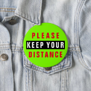 Rot, Grün und Schwarz Bitte Behalt deine Entfernun Button