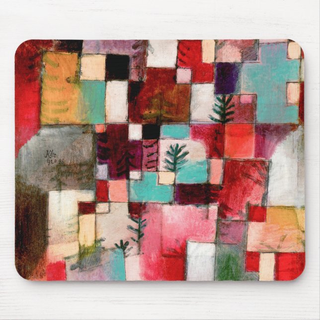 Rot-grün und Violett-Gelbe Rhythmen Paul Klee Mousepad (Vorne)