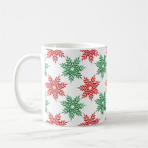 Rot & Grün Wasserfarbe-Schneemuster 2 Kaffeetasse