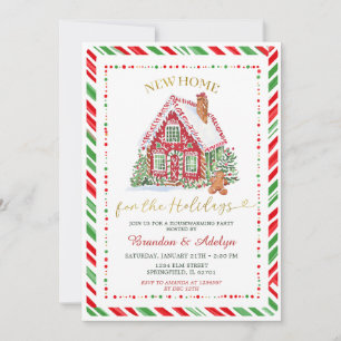 Rot & Grün Weihnachten Neue Heimat Haus-Einweihung Einladung