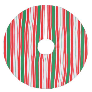 Rot-grün-weiß gestreifter Weihnachtsbaum-Unterlege Polyester Weihnachtsbaumdecke