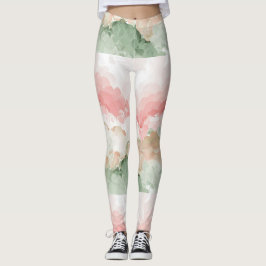 Rot-Grün-Weißer Multi-Schatten Aquarellfarben-Legg Leggings