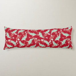 Rot-Grün-Wiederholungsmotiv | Koi Fish Pattern Seitenschläferkissen