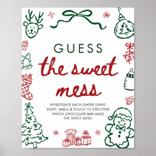 Rot Grün Winter Weihnachten Errate Die Süße Unordn Poster