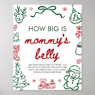 Rot Grün Winter Wie groß ist Mommys Bauch Spiel Poster