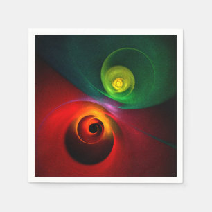 Rot Grün Yin Yang Moderne Abstrakte Kunst Muster # Serviette