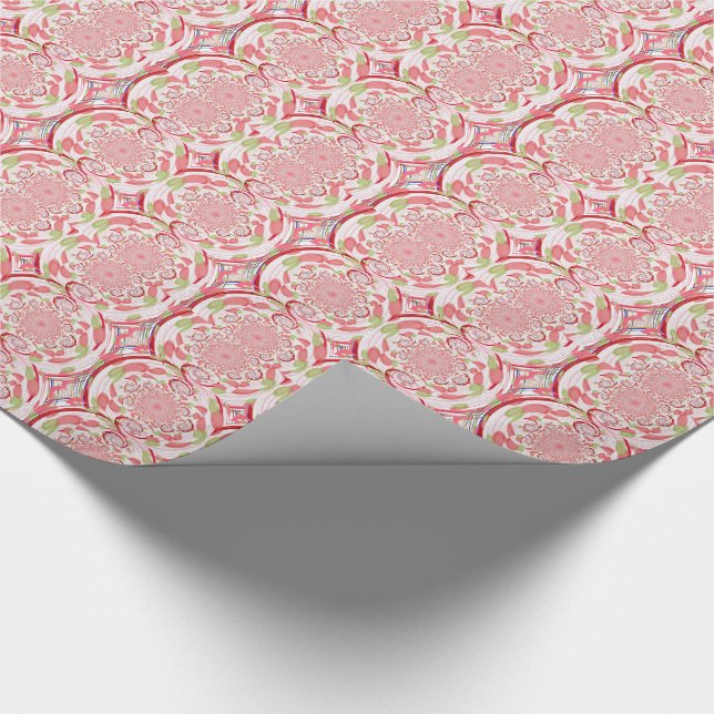 Rot-grüne Bursts Abstract Design Geschenkpapier (Ecke)