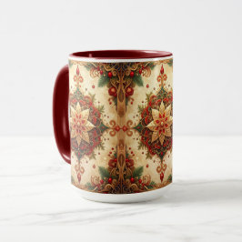 Rot-grüne dekorative Feiertags-Tasse Tasse