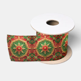 Rot-grüne dekorative Satin-Feiertags-Schleife Satinband