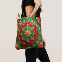 Rot-grüne dekorative Weihnachts-Tasche