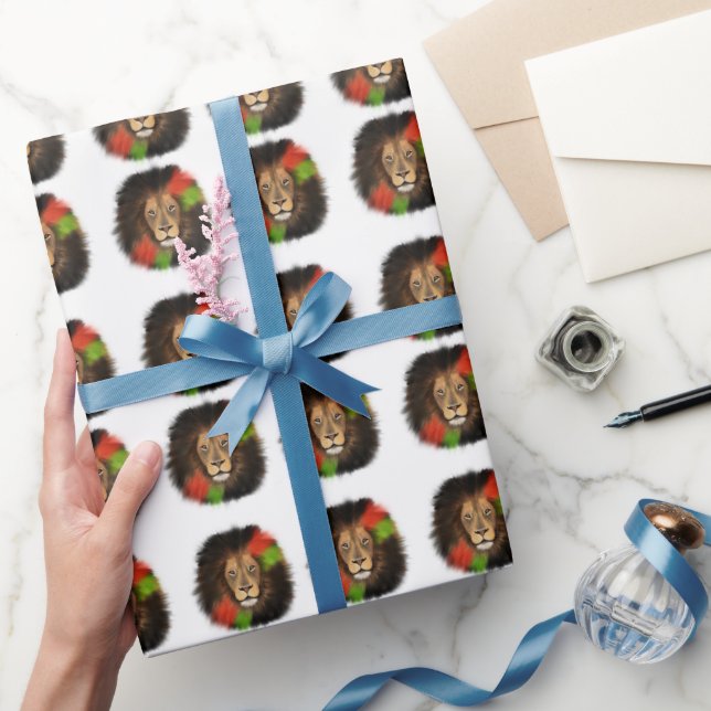 Rot-Grüne-Dschungelkatze Geschenkpapier (Schenken)