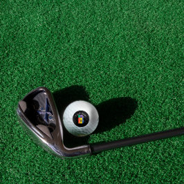 Rot-grüne Monogramm, Initial-B-Schwarz-weiß Golfball