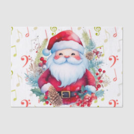 Rot grüne Musiknoten und der Weihnachtsmann Seidenpapier