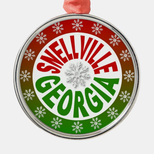 Rot-grüne Ornament von Snellville Georgia (Vorne)