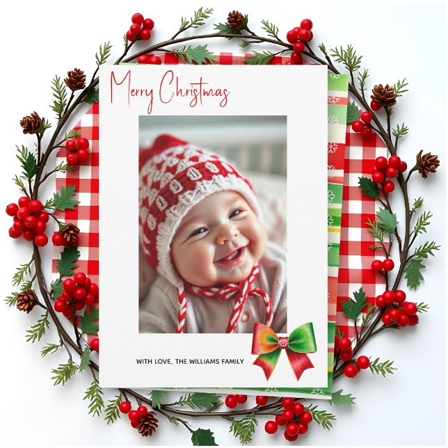 Rot-grüne Schleife Frohe Weihnachten Foto (Von Creator hochgeladen)