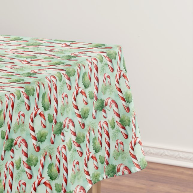 Rot grüne Weihnachtsbonbons mit klassischem Aquare Tischdecke (Beispiel)