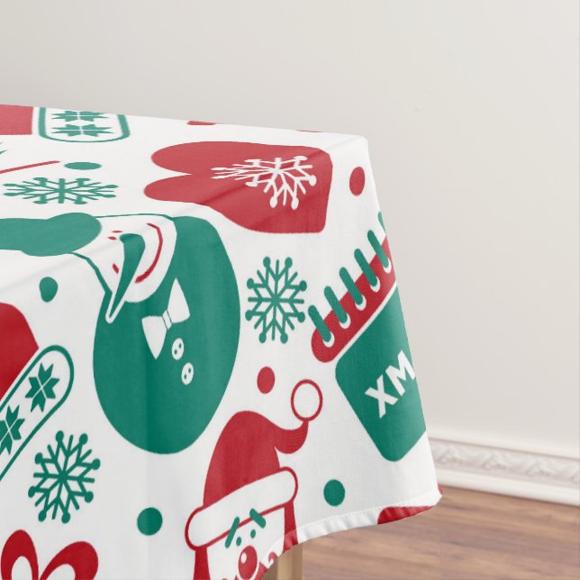 Rot-grüne Weihnachtsdecke Tischdecke (Beispiel)