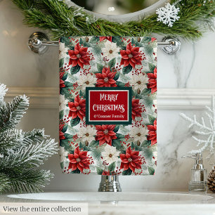 Rot-grüne Weihnachtshandtücher im eleganten Kranzs Badhandtuch Set