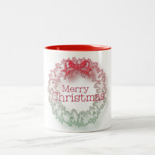 Rot-grüne Weihnachtskaffee-Tasse Zweifarbige Tasse