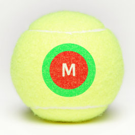 Rot-grüner Weißer Anfangsbuchstaben (M) Monogramm  Tennisbälle