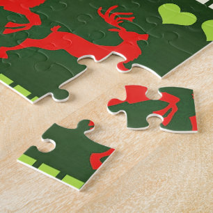 Rot-grünes Feiertagsmuster Puzzle