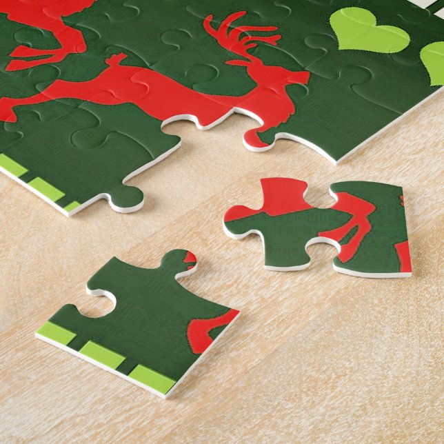 Rot-grünes Feiertagsmuster Puzzle (Seite)